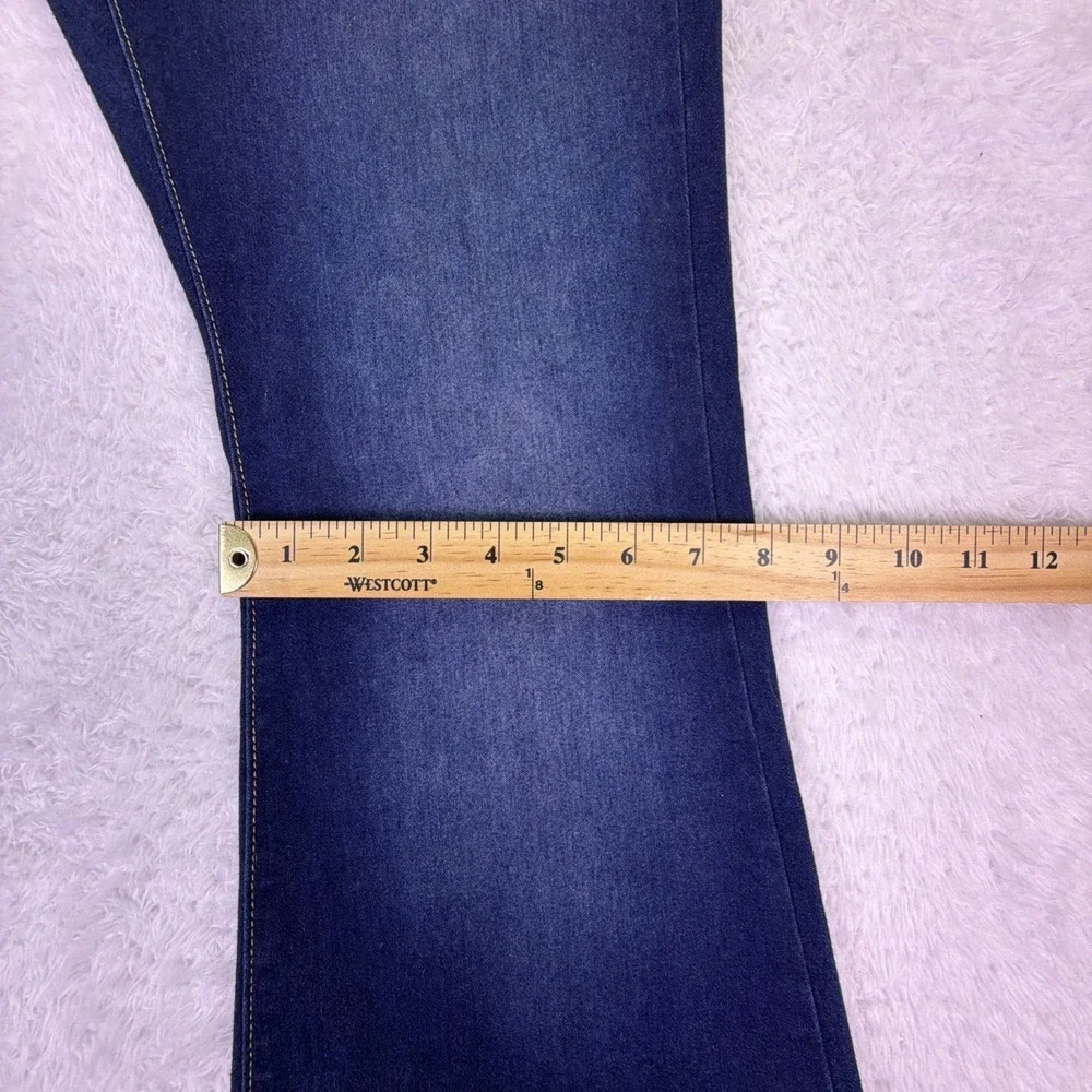 Michael Kors Women 10 (30x32) Jeans Flare High Rise Dark Blue Denim Stretch
